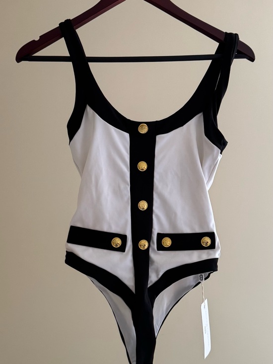 Caroline Constas Other - Caroline Constas Sailor Black and White One-Piece Swimsuit XS